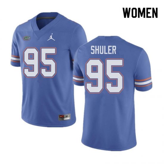 Women's Florida Gators #95 Adam Shuler NCAA Jordan Brand Blue Authentic Stitched College Football Jersey UCM7762MY